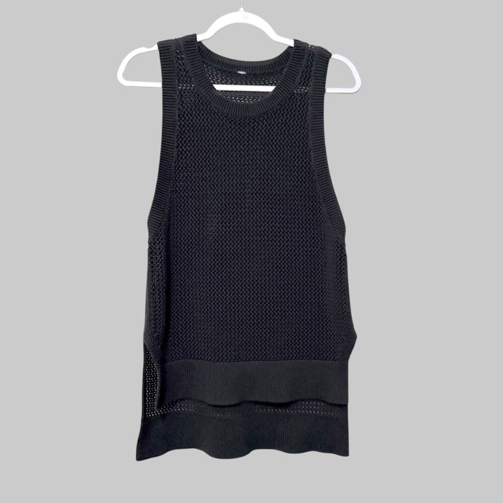 Lululemon Simply The Vest Pullover Women 6 Black Lightweight Loose Cover Up